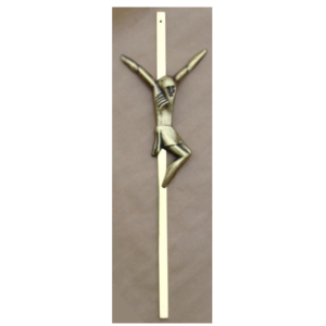 Croix ref K 32  Christ 16 x 10 cm - 35.5 cm (10 x 4 mm) finition or, nickel mat